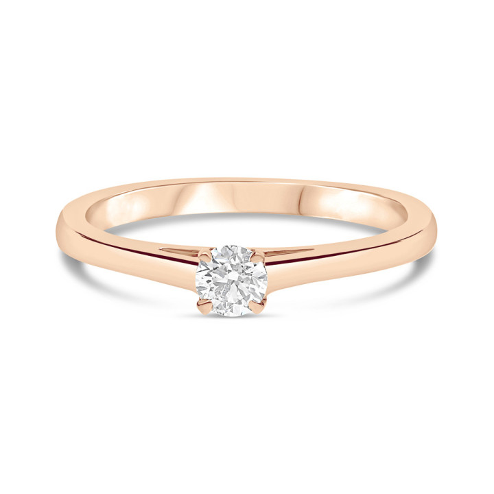 Zoe - Solitaire or rose et diamant 0.50ct