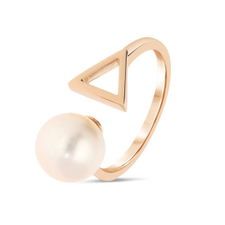 Cleopatre - Bague or rose et perle de culture