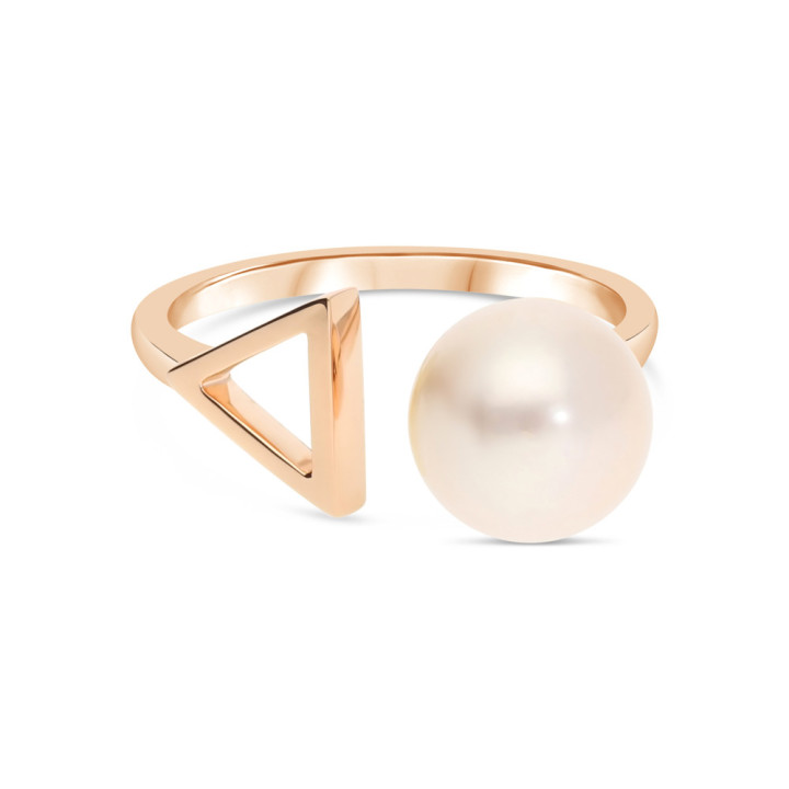 Cleopatre - Bague or rose et perle de culture