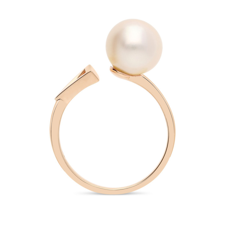 Cleopatre - Bague or rose et perle de culture