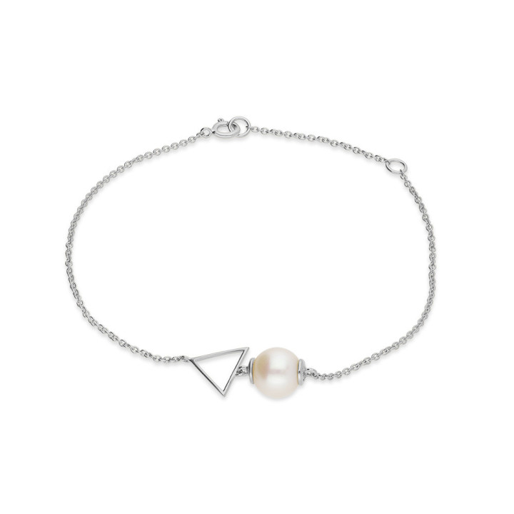 Cleopatre - Bracelet or blanc et perle de culture