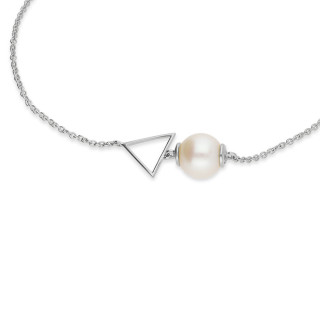 Cleopatre - Bracelet or blanc et perle de culture