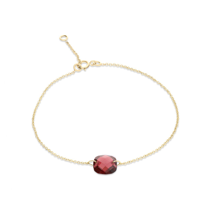 Iris - Bracelet or jaune et grenat 1.80ct