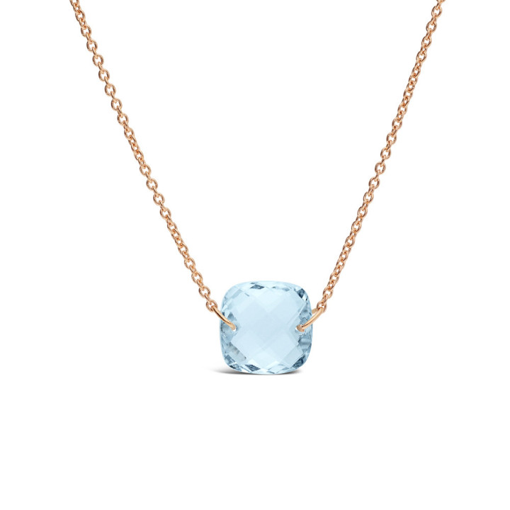 Iris - Collier or rose et aigue-marine 3.50ct