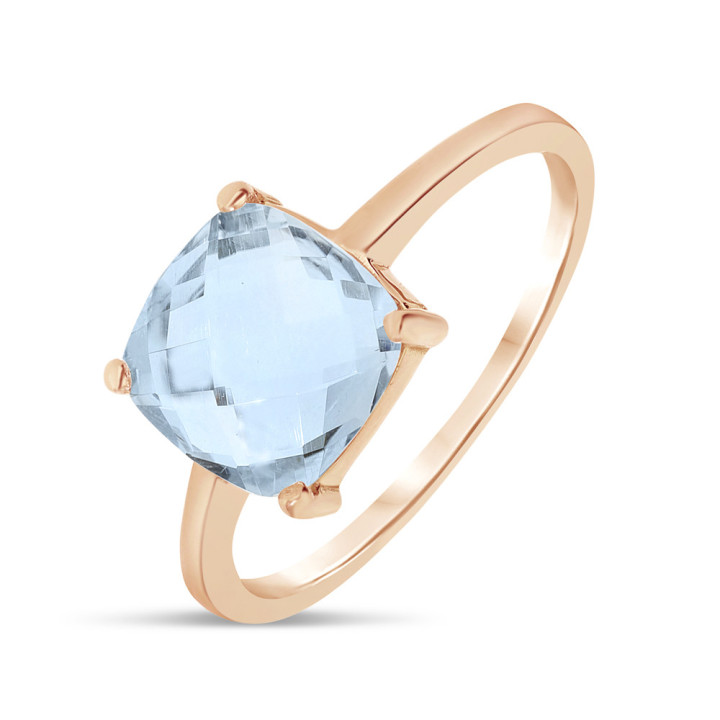 Iris - Bague or rose et aigue-marine 1.80ct