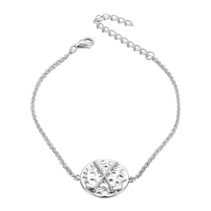 Médaillon club golf - Bracelet argent et topaze, finition rhodié