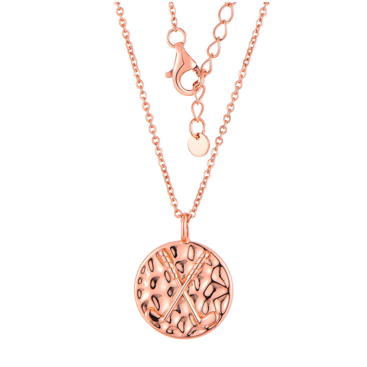 Médaillon club golf - Collier argent, finition rosé