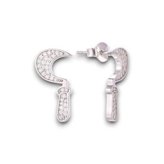 Serpe - Boucles d'oreilles argent et oxyde, finition rhodié