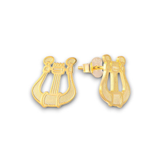 Lyre - Boucles d'oreilles argent, finition doré