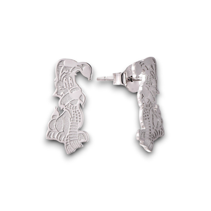 Idéfix - Boucles d'oreilles argent, finition rhodié