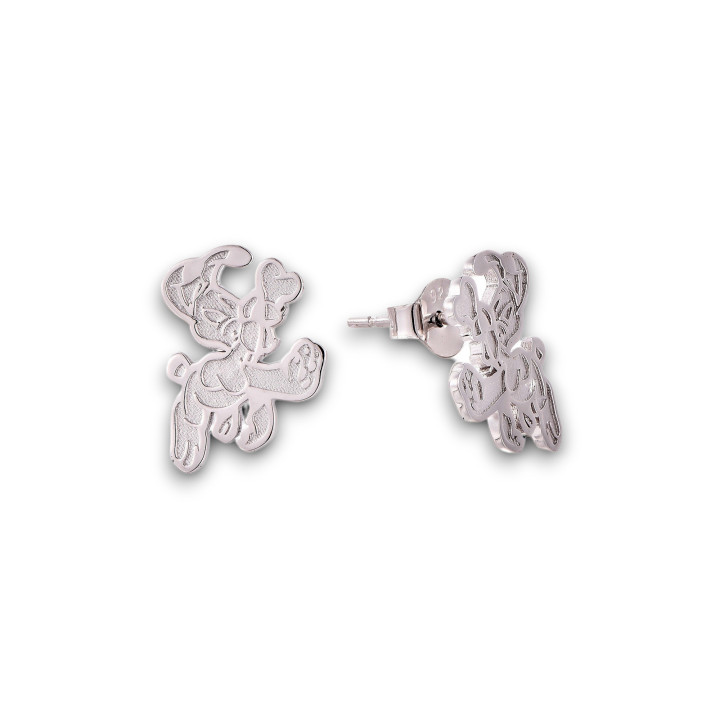 Idéfix - Boucles d'oreilles argent, finition rhodié