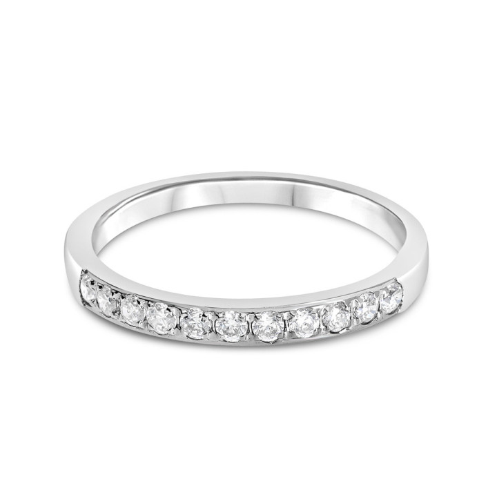Jaoline - Alliance or blanc et diamant 0.20ct