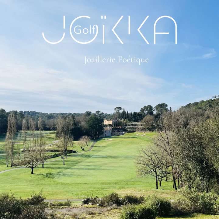 Médaillon club golf - Bracelet argent, finition doré