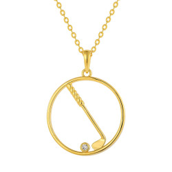 Club golf - Collier argent et topazes, finition doré