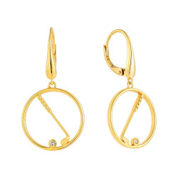 Club golf - Boucles d’oreilles argent et topazes, finition doré