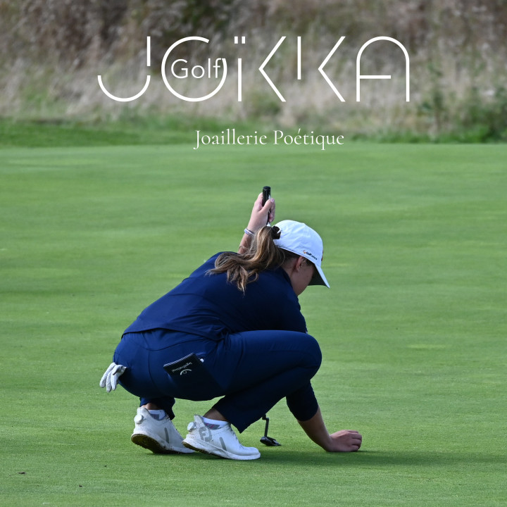 Médaillon club golf - Bracelet argent et topaze, finition doré