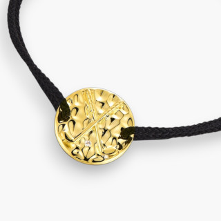 Médaillon club golf - Bracelet argent, finition doré