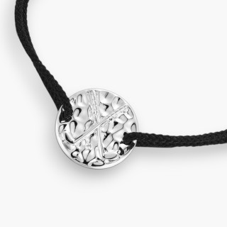 Médaillon club golf - Bracelet argent, finition rhodié