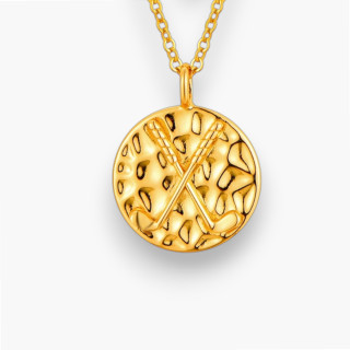 Médaillon club golf - Collier argent, finition doré