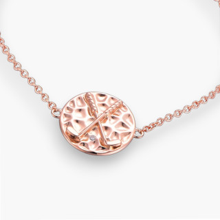 Médaillon club golf - Bracelet argent et topaze, finition rosé