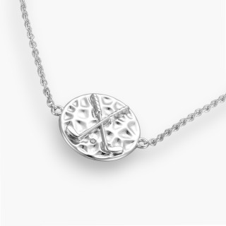 Médaillon club golf - Bracelet argent et topaze, finition rhodié