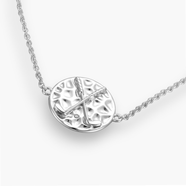 Médaillon club golf - Bracelet argent et topaze, finition rhodié