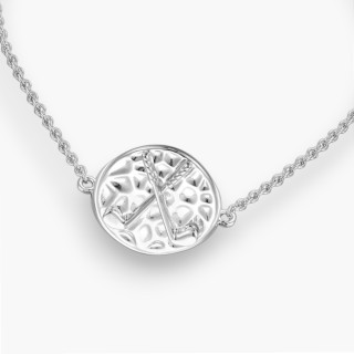 Médaillon club golf - Bracelet argent, finition rhodié