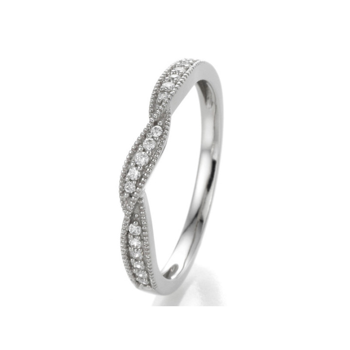 Selma - Alliance or blanc et diamant 0.11ct
