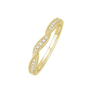 Selma - Alliance or jaune et diamant 0.11ct