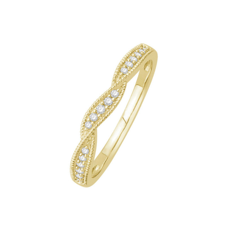 Selma - Alliance or jaune et diamant 0.11ct