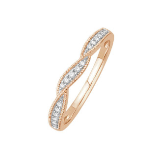 Selma - Alliance or rose et diamant 0.11ct