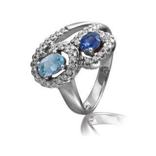 Abas - Bague or blanc saphir et diamant