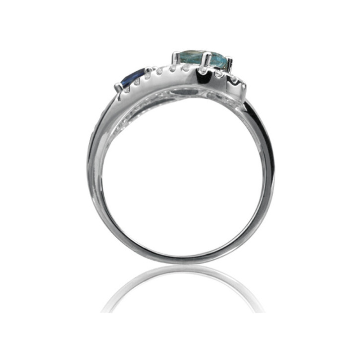 Abas - Bague or blanc saphir et diamant