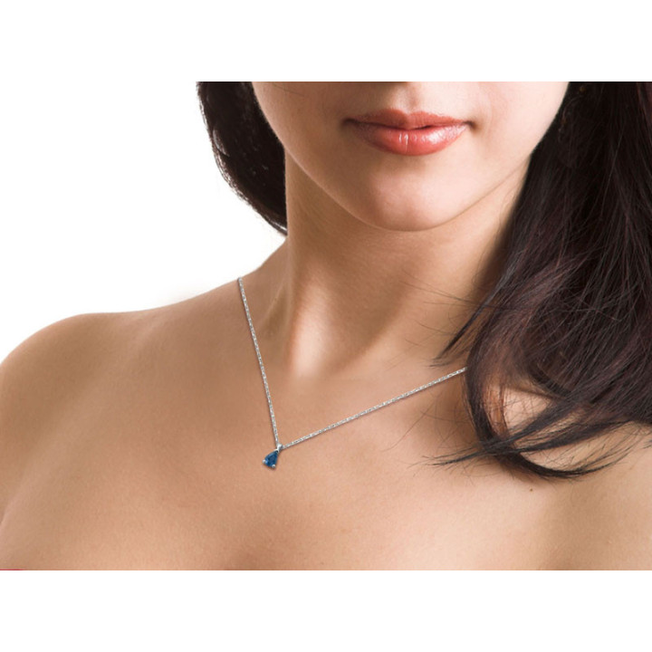 Athalie - Collier or blanc saphir