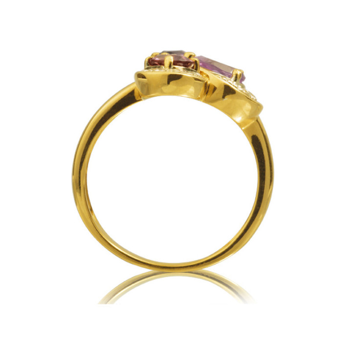 Atalante - Bague or jaune améthyste et diamant