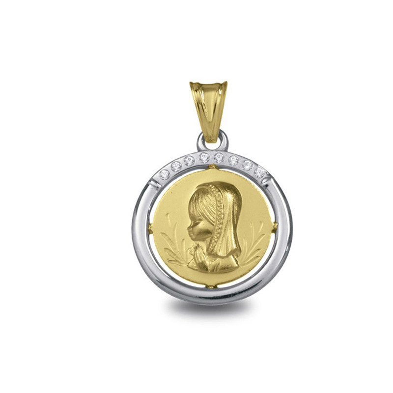 Vierge jeune - Médaille baptême or | Carat et Moi