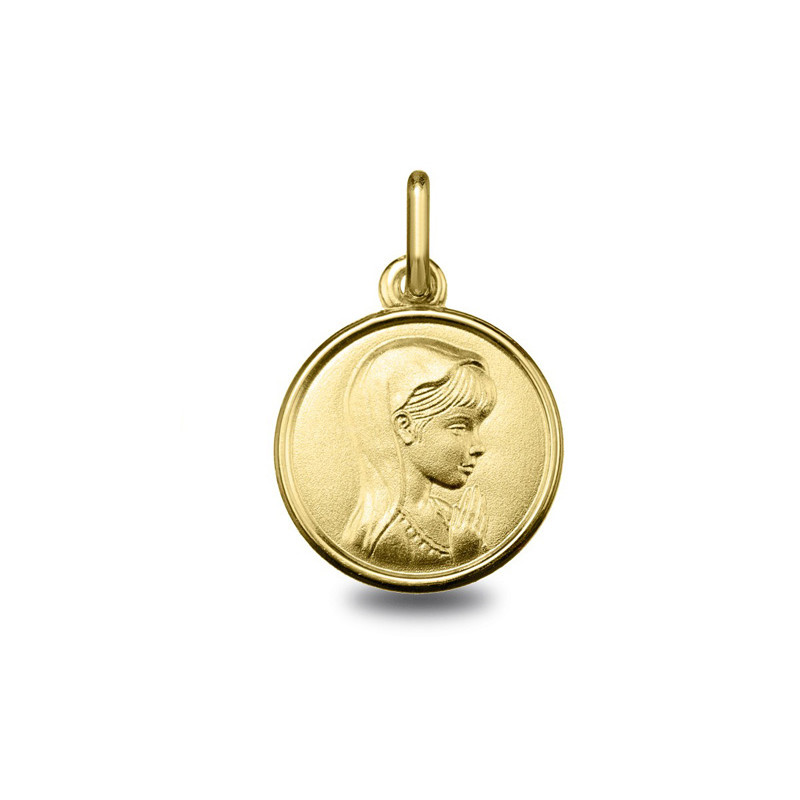 Vierge jeune - Médaille baptême or | Carat et Moi
