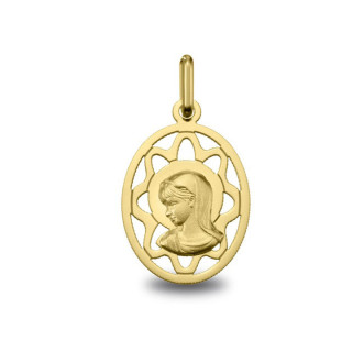 Vierge jeune - Médaille baptême or | Carat et Moi