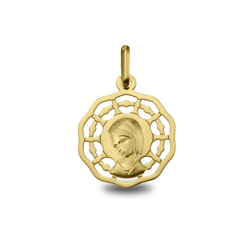 Vierge jeune - Médaille baptême or | Carat et Moi