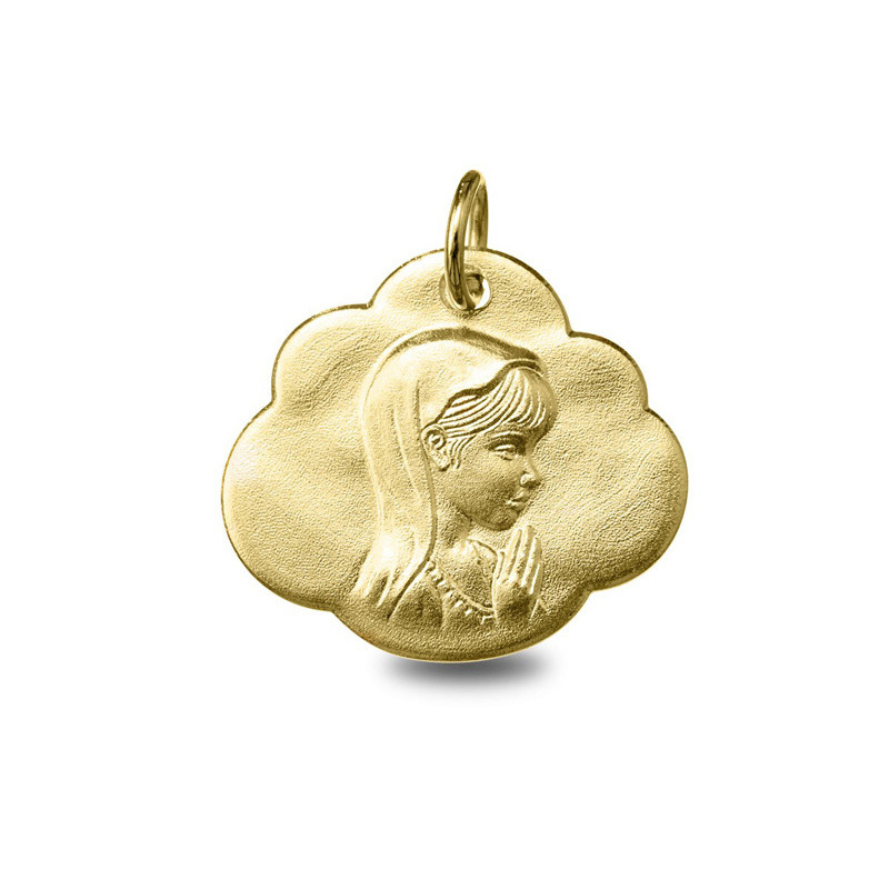 Vierge jeune - Médaille baptême or | Carat et Moi