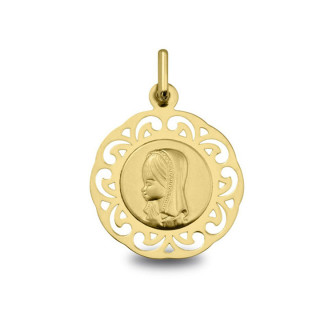 Vierge jeune - Médaille baptême or | Carat et Moi
