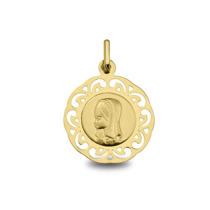 Vierge jeune - Médaille baptême or | Carat et Moi