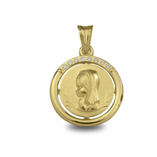 Vierge jeune - Médaille baptême or | Carat et Moi