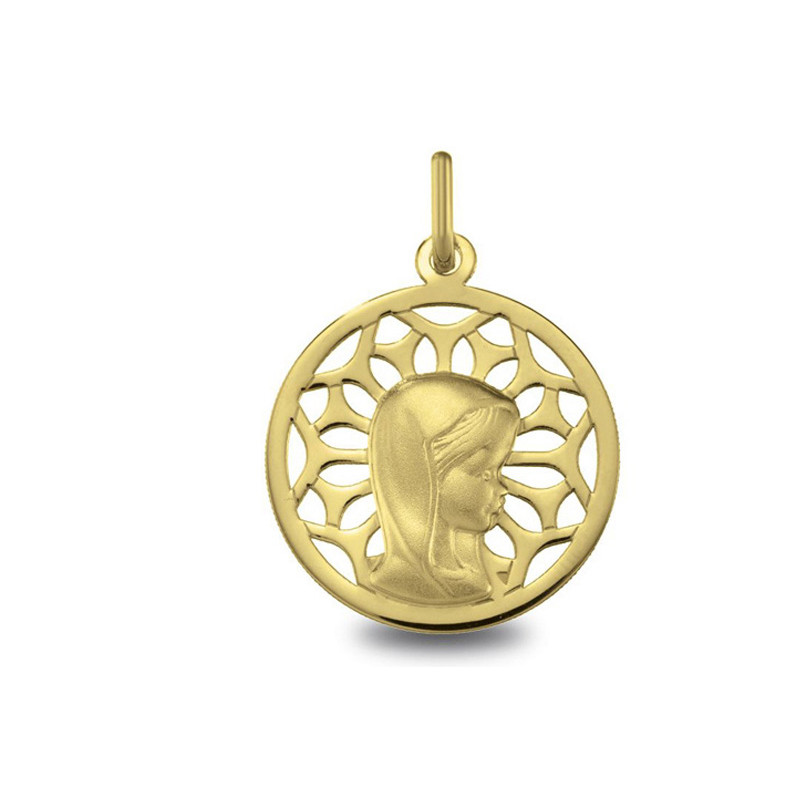 Vierge jeune - Médaille baptême or | Carat et Moi