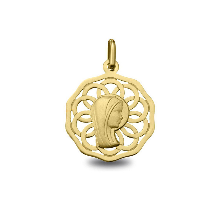 Vierge jeune - Médaille baptême or | Carat et Moi