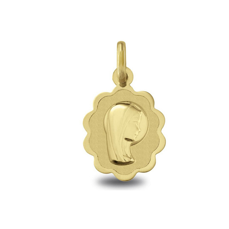 Vierge jeune aureolee - Médaille baptême or | Carat et Moi