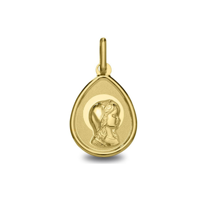Vierge jeune aureolee - Médaille baptême or | Carat et Moi