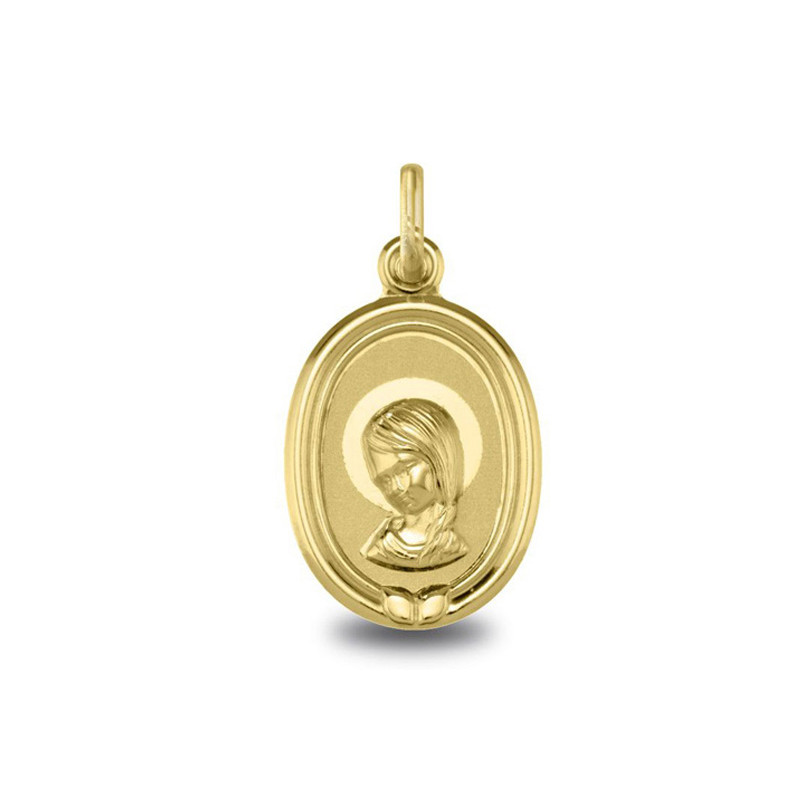 Vierge jeune aureolee - Médaille baptême or | Carat et Moi