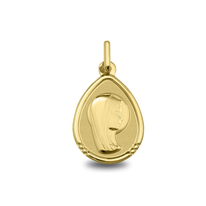 Vierge jeune aureolee - Médaille baptême or | Carat et Moi