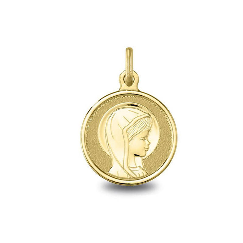 Vierge jeune aureolee - Médaille baptême or | Carat et Moi